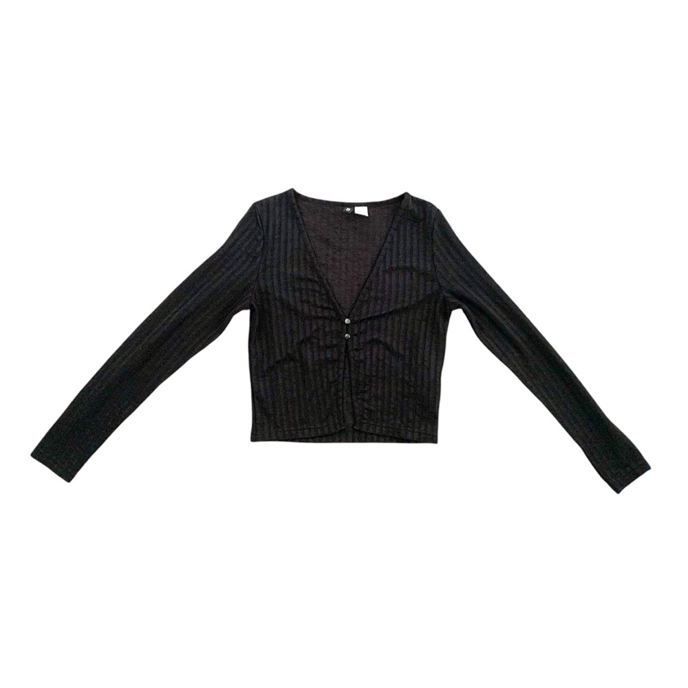 H&M Small long sleeve buttoned ribbed long sleeve academia twee fairy whimsigoth